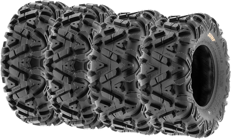 Set of 4 ATV UTV all-terrain Tires 25x8-12 Front & 25x10-12 Rear, 6 PR, Tubeless A033 R7