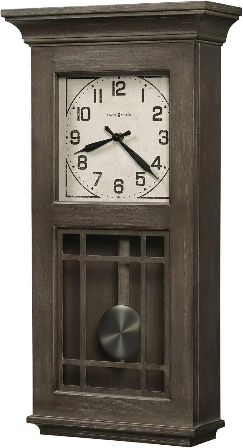 Wall clock - Vintage Bohemian lacquer design, natural recycled wood style, retro home decoration, quartz single-beat pendulum mechanism, automatic night-time bell-silencing function Z0
