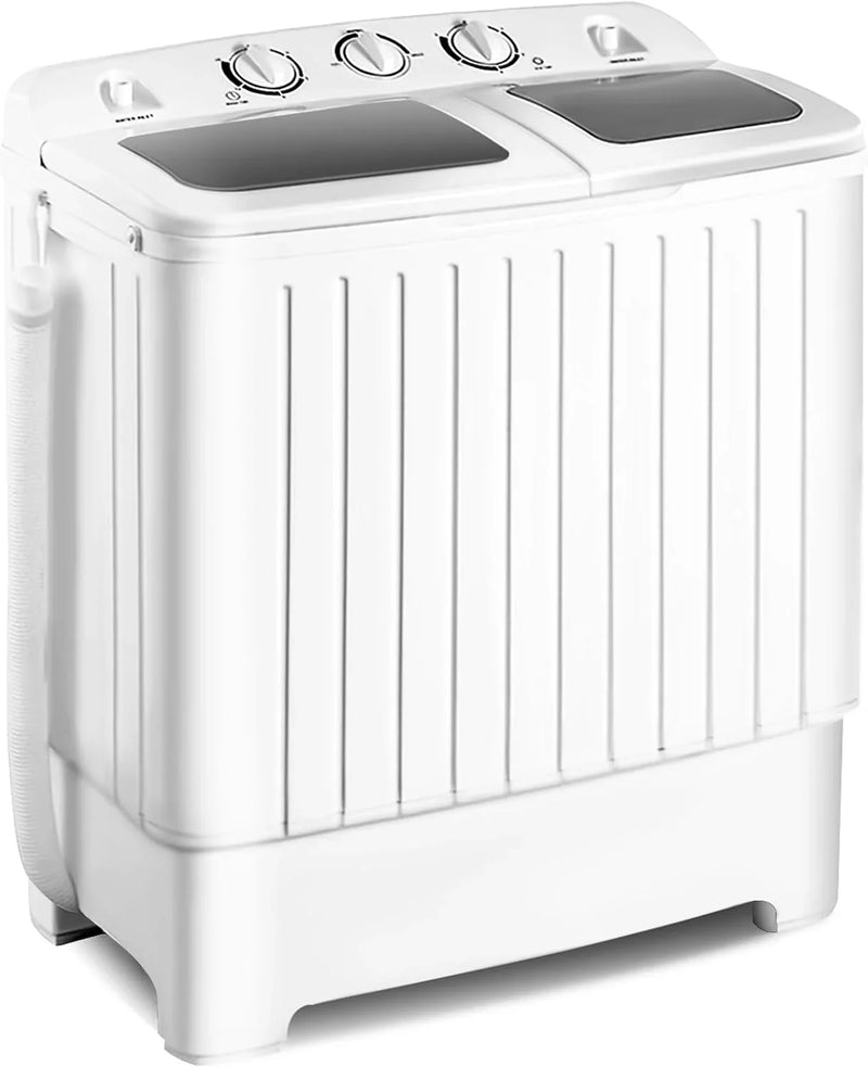 Portable mini compact two-cylinder washing machine (17.6 pounds) - Spanish model, rotary type, blue white X4