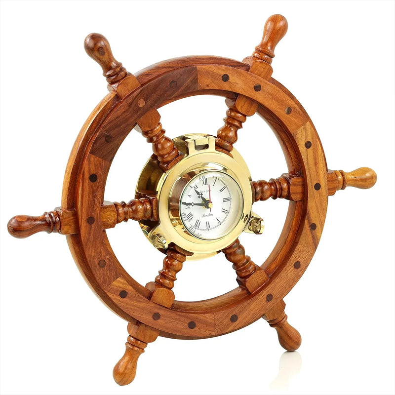 High-end home decoration clock - Sailboat copper hatches and rudder for navigation | Luxury office decorations | Wall decorations | Birthday gifts I9