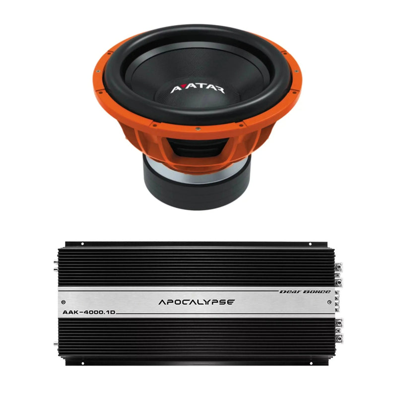 Deaf Bonce Car Audio 15" 2Ohm Avatar Subwoofer STU-1546-D2&Monoblock Amp Package New D6