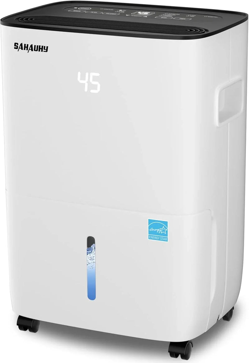80-gallon Energy Star dehumidifier for basement, family bedrooms, large rooms (with a maximum area of up to 5200 square feet), equipped with drainage pipes and water tank D4