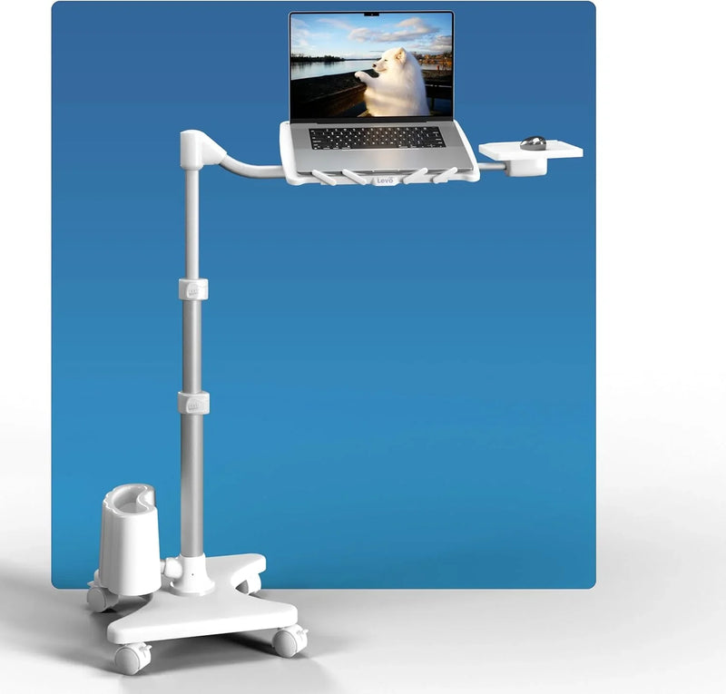 Adjustable laptop stand - Portable computer table and comfortable desk suitable for beds, sofas or offices - Portable mobile workstation, can be tilted - Suitable for devices under 16 inches - Brown and black H2