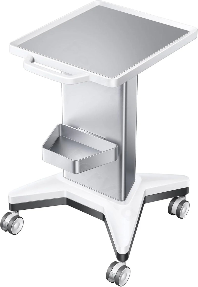Medical Utility Cart with 4 Swivel Wheels, 100 lbs Capacity for PSP10/PSP15 Shockwave Machines, Beauty, Medical, Office & Home Use Equipment, 15.7x17.3 in Non-Slip Platform & Gel Tray L7