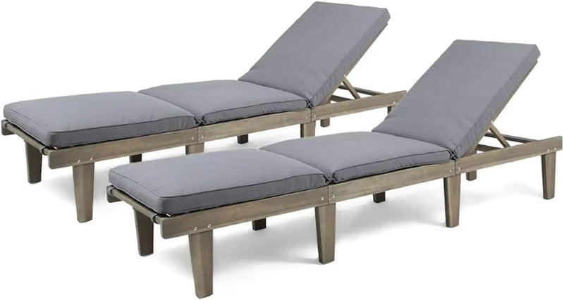 Outdoor rosewood recliner (set of two), gray surface / dark gray seat cushion H7