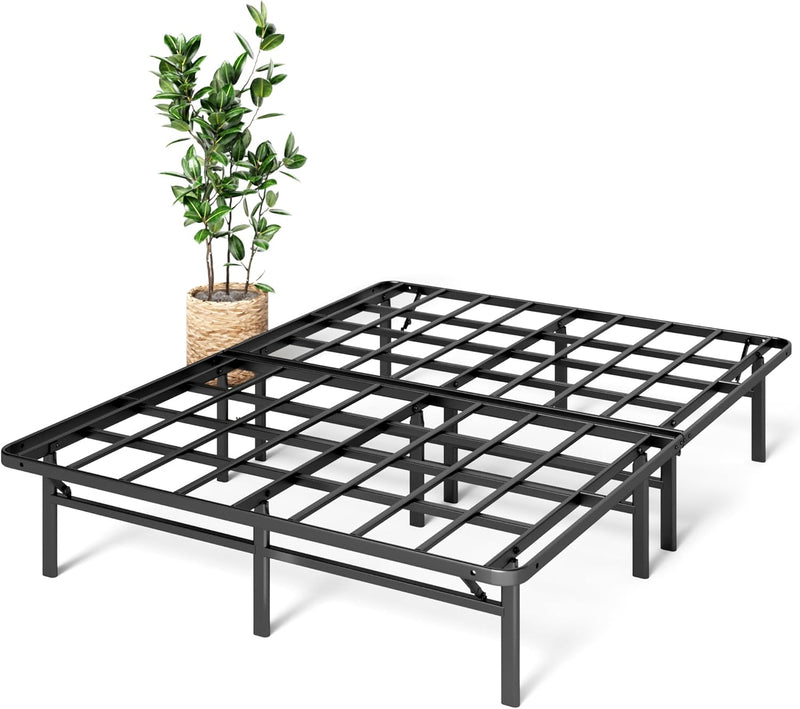 Queen Bed Frame - 14 in SmartBase Elite Metal Bed Frame with Steel Slat Support, Box Spring Replacement, Tool-Free Assembly - Super Heavy Duty Platform Bed Frame with Underbed Storage Space, Queen Size B1