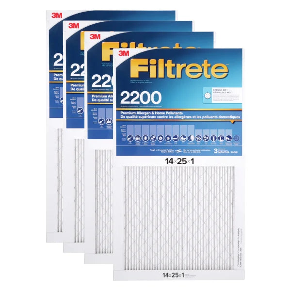 3M Filtrete MPR 2200 1-in Premium Furnace Filters, 4-pack D5