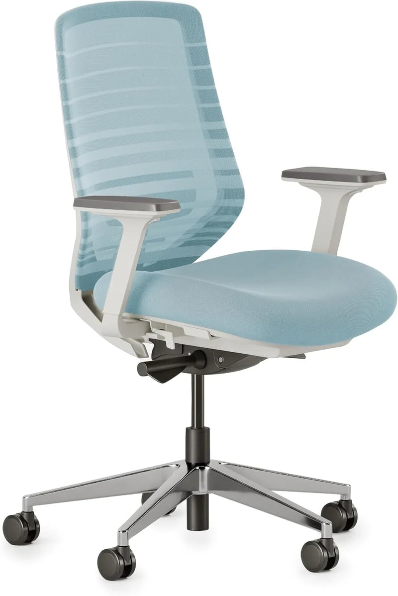 Ergonomic office chair - A versatile office chair with adjustable lumbar support, breathable mesh backrest, and stable wheels - Experience the best comfort and support - Sapphire color R9