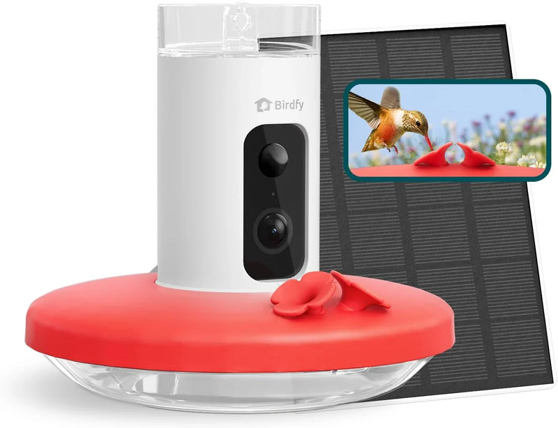 Hummingbird Feeder (Outdoor Hanging Type, with Camera, Ant-proof Groove), supports real-time viewing via 1080P high-definition application, equipped with artificial intelligence hummingbird recognition function, automatic recording and alarm function X8