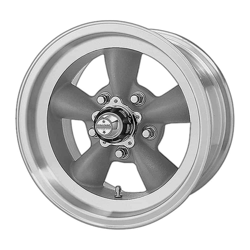 American Racing Vintage VN105 TORQ THRUST D VN105D 15X8.5 5X4.5 GRAY MACH-LP -25MM R3