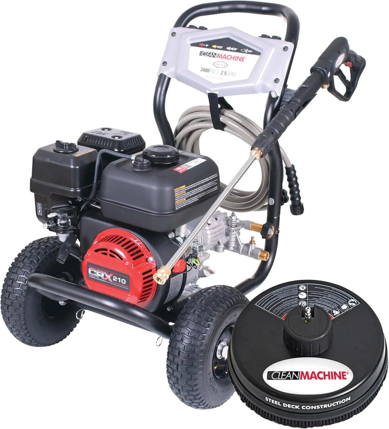 Cleaning CM61083 Clean Machine 3400 PSI Gas Pressure Washer, 2.5 GPM, CRX Engine, Includes Spray Gun and Wand, 4 QC Nozzle Tips, 5/16-in. x 25-ft. MorFlex Hose. P1