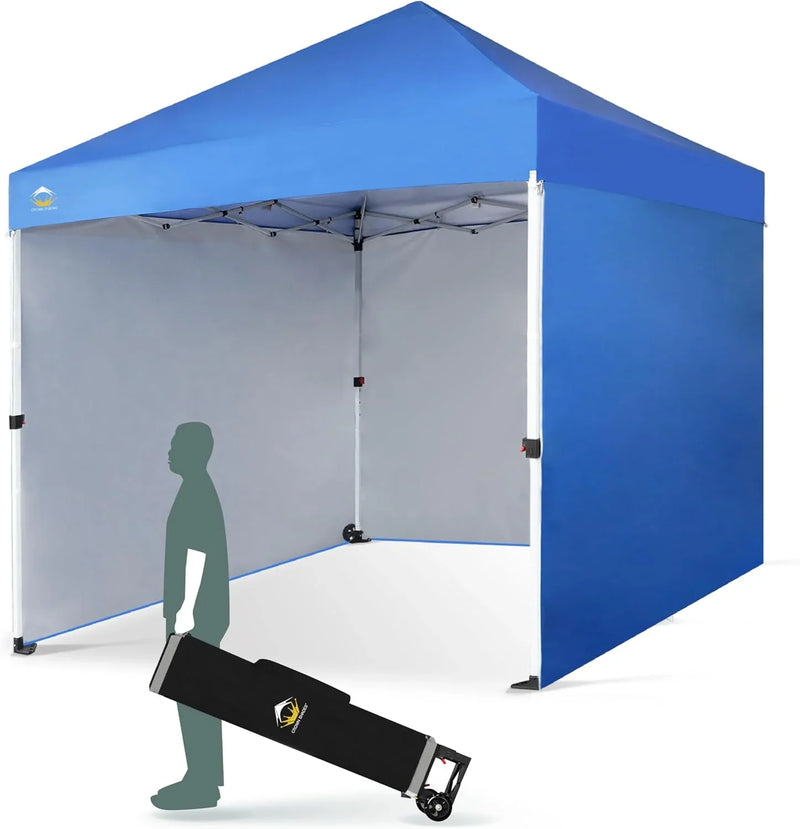 10X10 Comercial Instant Canopy Pop Up Tent with Center Lock (10x10 with 4 Sidewalls, Grey) J7