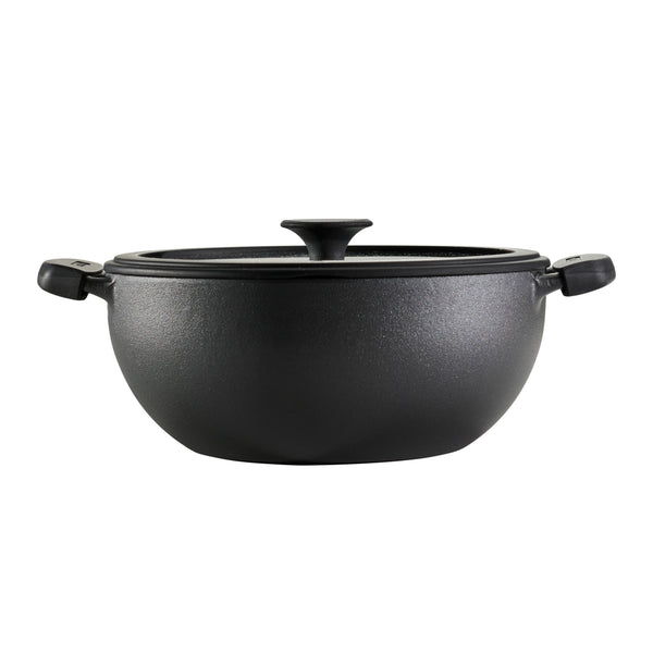 4.8 Qt Utsava Pre-Seasoned Cast Iron Kadai with Lid K7
