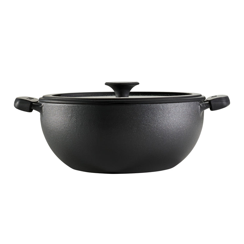 4.8 Qt Utsava Pre-Seasoned Cast Iron Kadai with Lid K7
