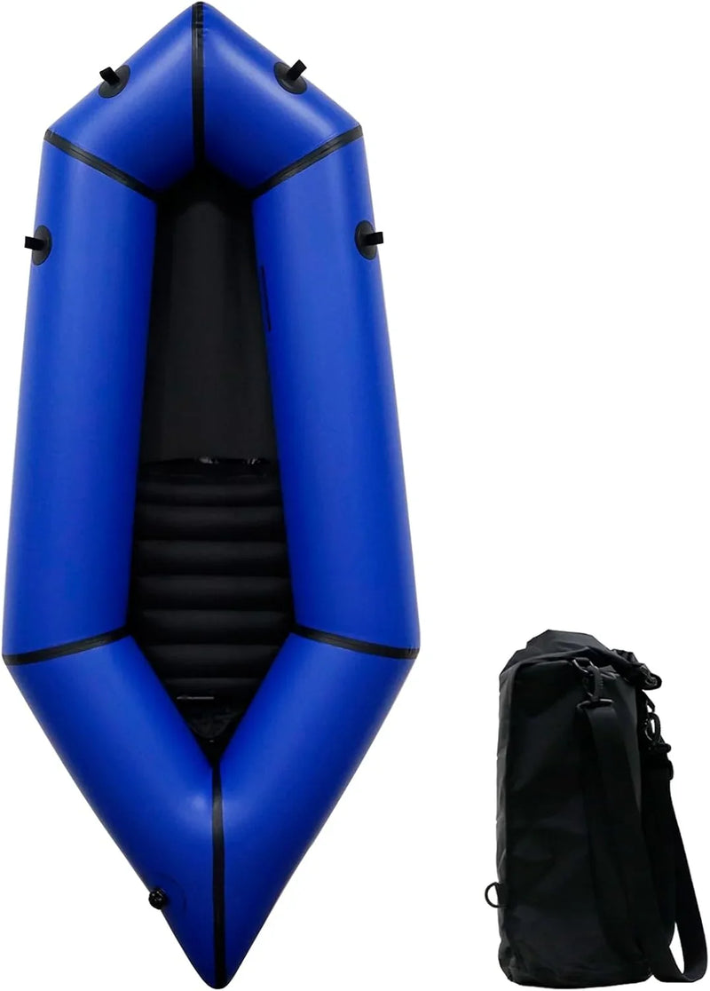 Lightweight Packrafts, TPU Inflatable Kayak for Flat Water Rafting Camping Trip/Fishing/Water Adventures 1 Person/2 Person Packraft, 330lb/660lb Weight Capacity K5