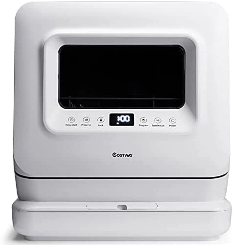 COSTWAY Portable Countertop Dishwasher, with 7.5L Openable Water Tank U4