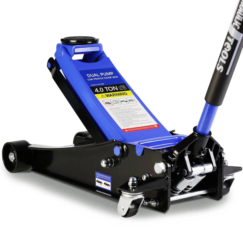 4-Ton Floor Jack, Low Profile Car Jack, Heavy-Duty Trolley Jack Car Lift with Dual Pump Pistons, Lifting Range 4"-21", 8000LBS K6