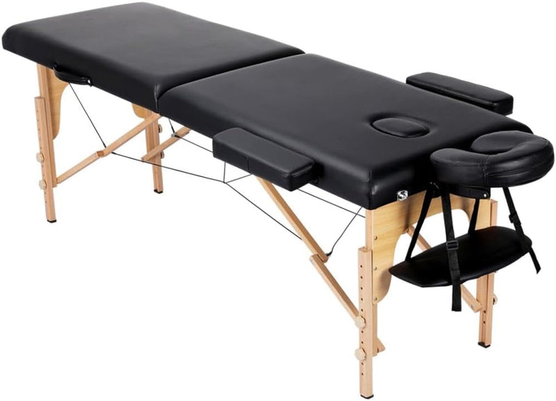 Massage Table Lash Bed Portable Massage Spa Bed Beauty Tattoo Table Adjustable for Eyelash Tech Physical Therapy Couch, Black L7