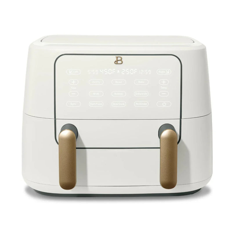 Beautiful 9QT TriZone Air Fryer, White Icing by Drew Barrymore V1