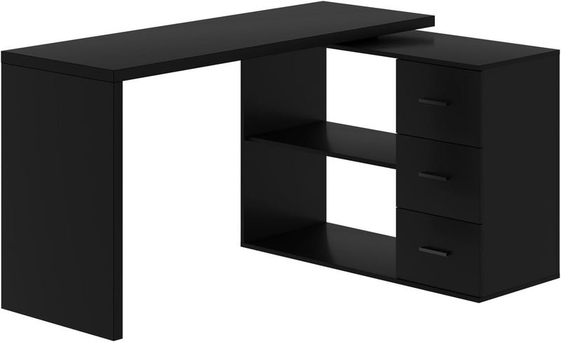 L Shaped Desk with Drawers Shelves, Corner Home Office Desk with Storage Cabinet, Large Wood Computer Desk for PC Executive Work Writing Study, Modern Living Room Bedroom Table,White Oak,60 in Z2