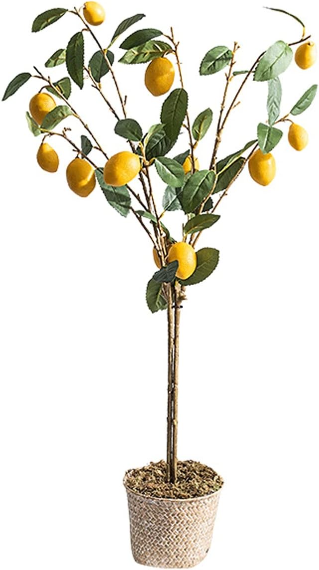 Fake Bonsai Tree The Artificial Plant Small Potted Plant Decorates The Artificial Flower Lemon Tree, 37 Inches High, It is A Good Choice Both Indoors and Outdoors. Artificial Bonsai Tree I9