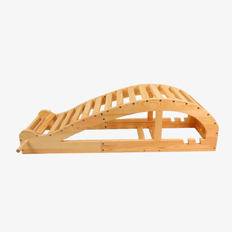 Yoga Inverted Pole Pose Seated Cushion - Wooden backward bend seat cushion, designed for deep stretching and enhancing flexibility; Large-sized backward bend cushion, providing better support effect L4