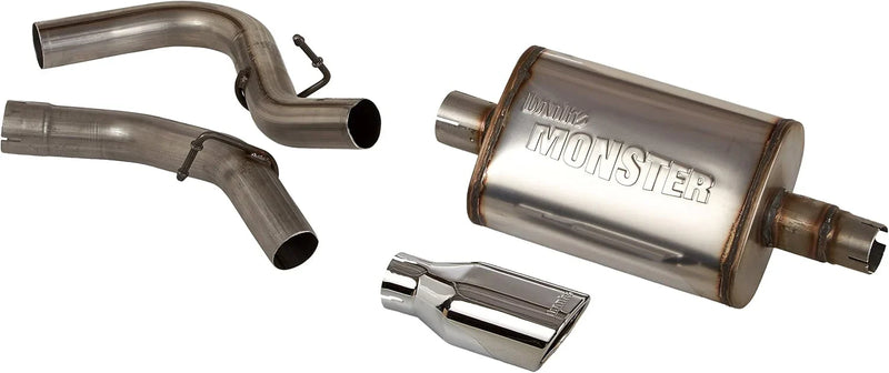 The stainless steel undercarriage exhaust system is suitable for Jeep Wrangler. It includes a muffler and is available in silver color. K8