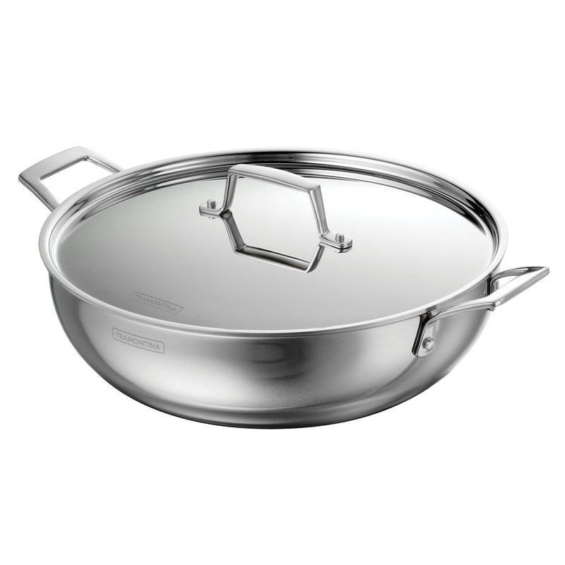 6 Qt Utsava Tri-Ply Clad Stainless Steel Covered Kadai Z5