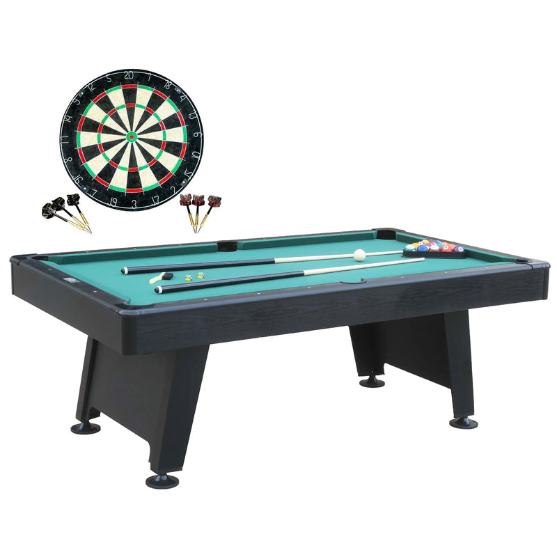 Barrington Billiard 84" Arcade Pool Table with Bonus Dartboard Set, Green I9