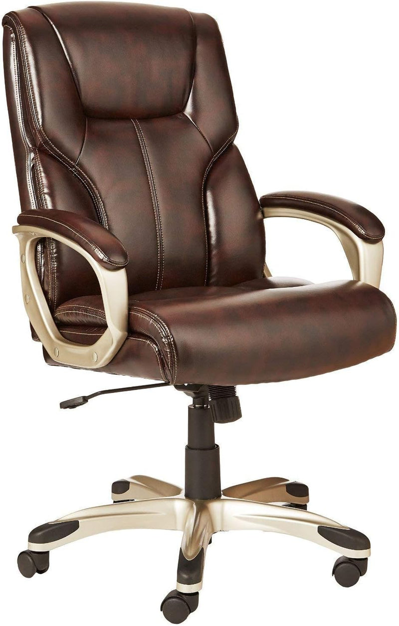High-back executive office chair, adjustable in height, tiltable, rotatable, uniform size, white/mustard color Q3
