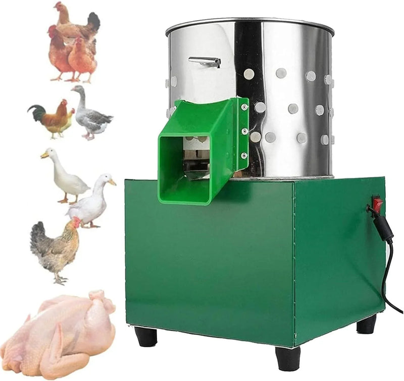 Chicken Plucker, Poultry De-featherer with 110 Rubber Fingers, 60W High-Efficiency Hair Plucking, Stainless Steel, for Duck Goosey Farm J7