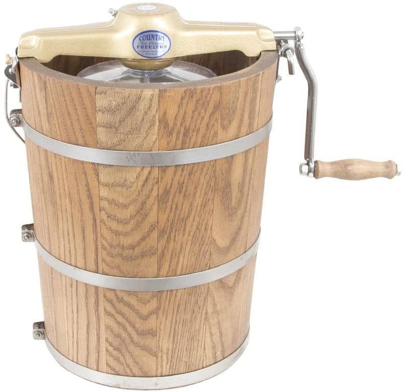 6 qt Country Ice Cream Maker – Classic Wooden Tub – Hand Crank Q3
