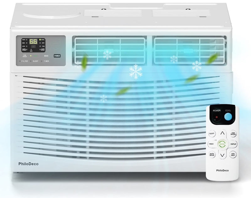 PhiloDeco 12000 BTU Window Air Conditioner 550 Sq Ft. Intelligent Ac Units, LED Display Screen, Operates Quietly, Energy-Saving. Timer ? Sleep and... A8