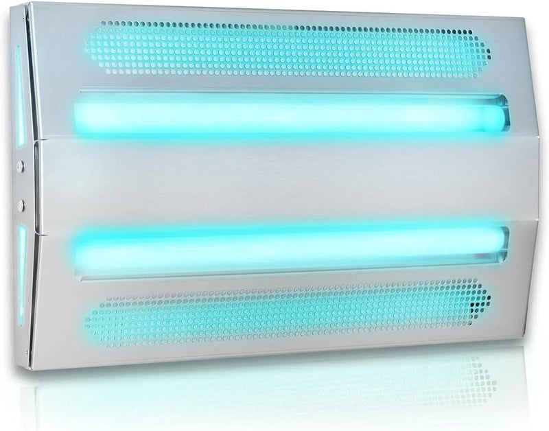 An indoor wall-mounted ultraviolet fly trap, used for catching flies, moths, mosquitoes and other flying insects. W6