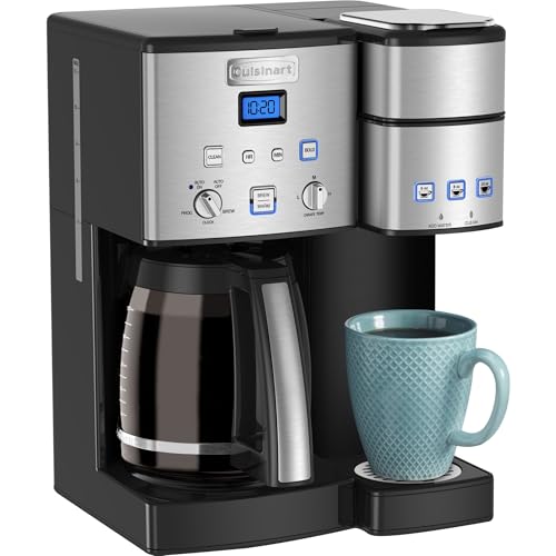 Cuisinart Single Serve 12 Cup Coffee Maker, Offers 3 Sizes: 6 Ounces, 8 Ounces and 10 Ounces, Stainless Steel, SS 15P1: Home & Kitchen H2