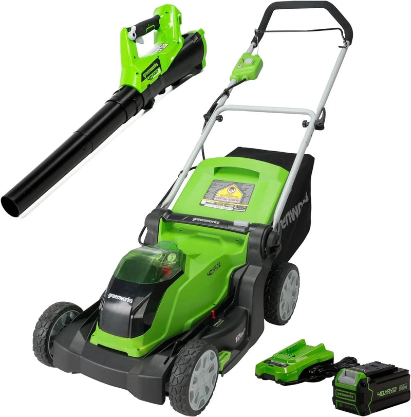 40V 17" Cordless (Push) Lawn Mower (75 Compatible Tools), 4.0Ah Battery and Charger Included H7