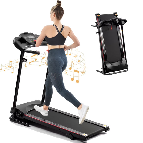 2.5HP Folding Treadmill with Incline, Electric Folding Treadmill for Walking Treadmill Machine 5 in LCD Screen 250 LB Capacity MP3 R3