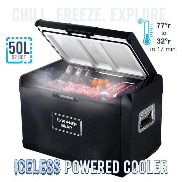 12V Car Fridge 50L 12/24V DC 110-240V AC Portable Freezer Compressor Cooler 0 H-50 H 3-Year Warranty Z2