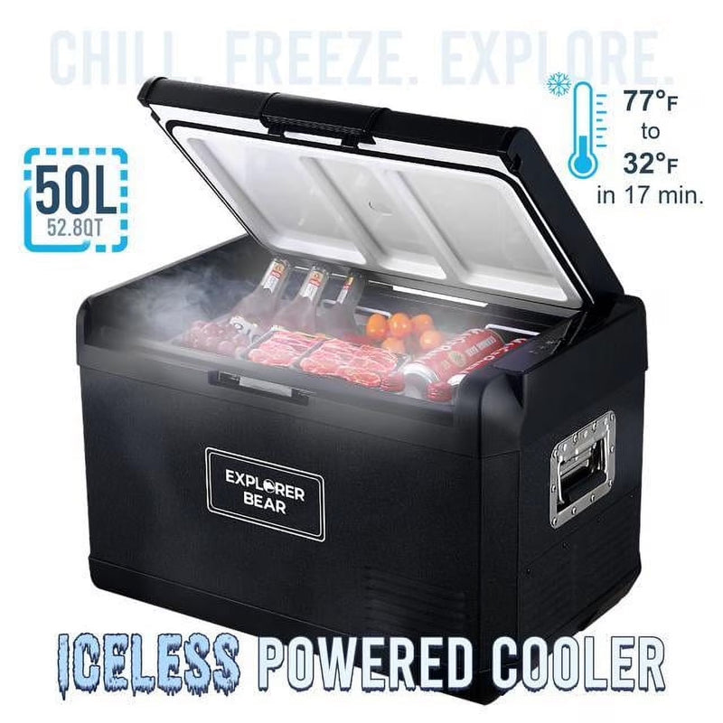 12V Car Fridge 50L 12/24V DC 110-240V AC Portable Freezer Compressor Cooler 0 H-50 H 3-Year Warranty Z2