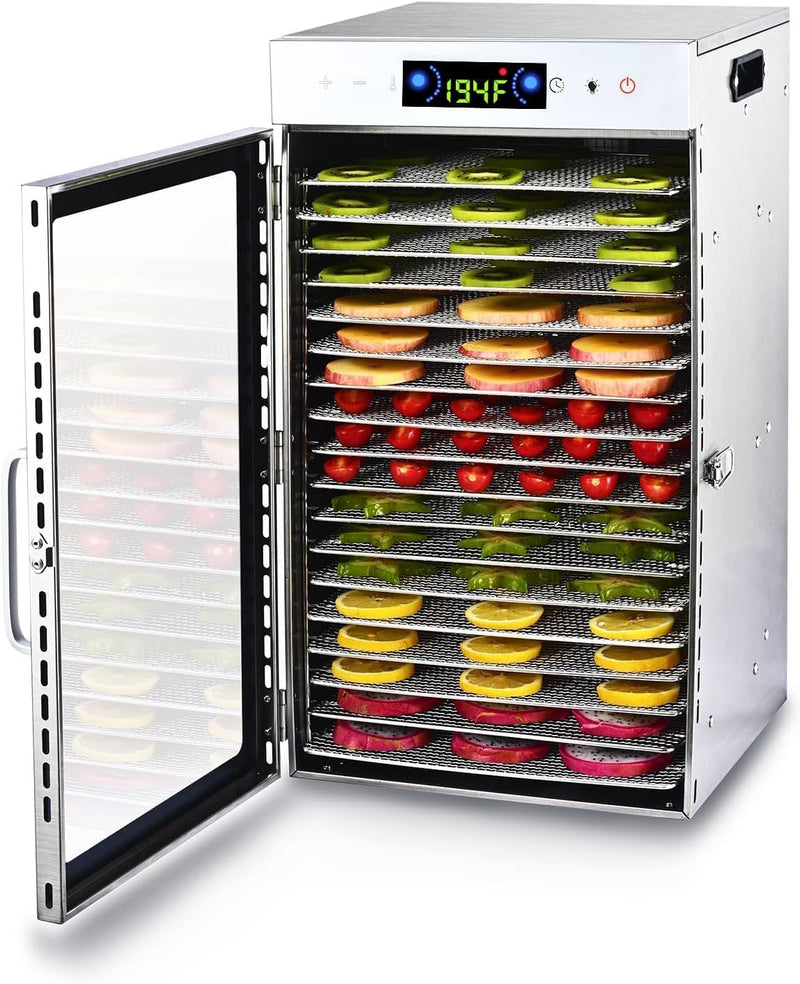 Touch screen 18-Floor Stainless Steel Food Dehydrator, Adjustable Timer and Temperature, 18 Racks, Dryer for Jerky, Meat, Fruits, herbs, tea, sourdough starter and Vegetables and lot more Y4