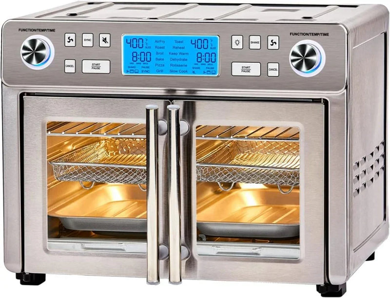Emeril Lagasse Dual Zone 360 Air Fryer Oven Combo with French Door, 25 QT Extra Large, Cook Two Foods in Different Ways, Up to 60% Faster from Frozen to Finish S2