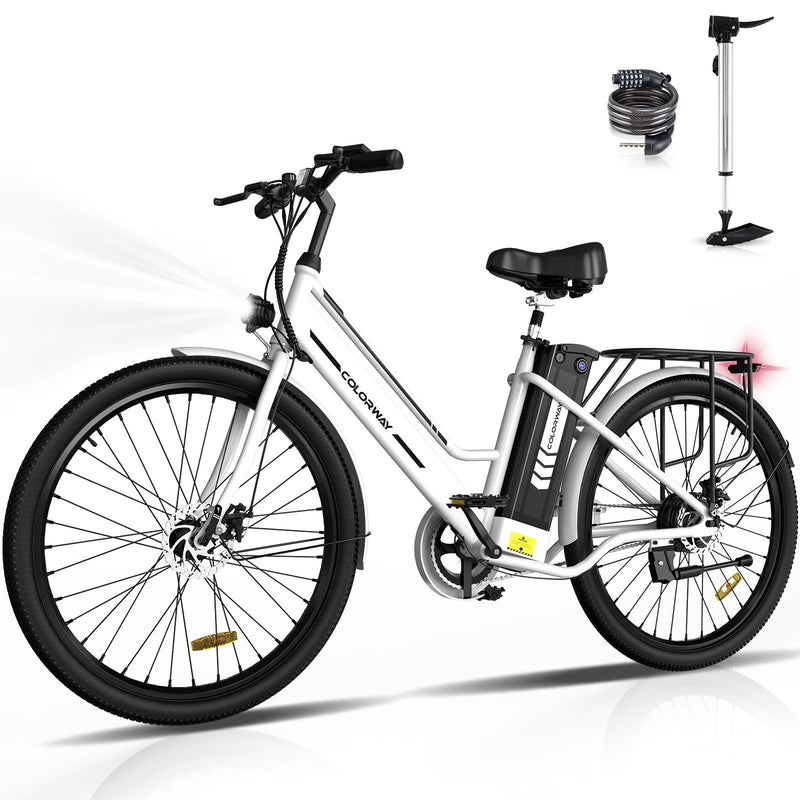 COLORWAY 26 in Electric Bike for Woman, 500W Powerful Motor, 36V 12AH Removable Battery E Bike,, Max. Speed 19.9MPH Electric Bicycle UL2849 M1