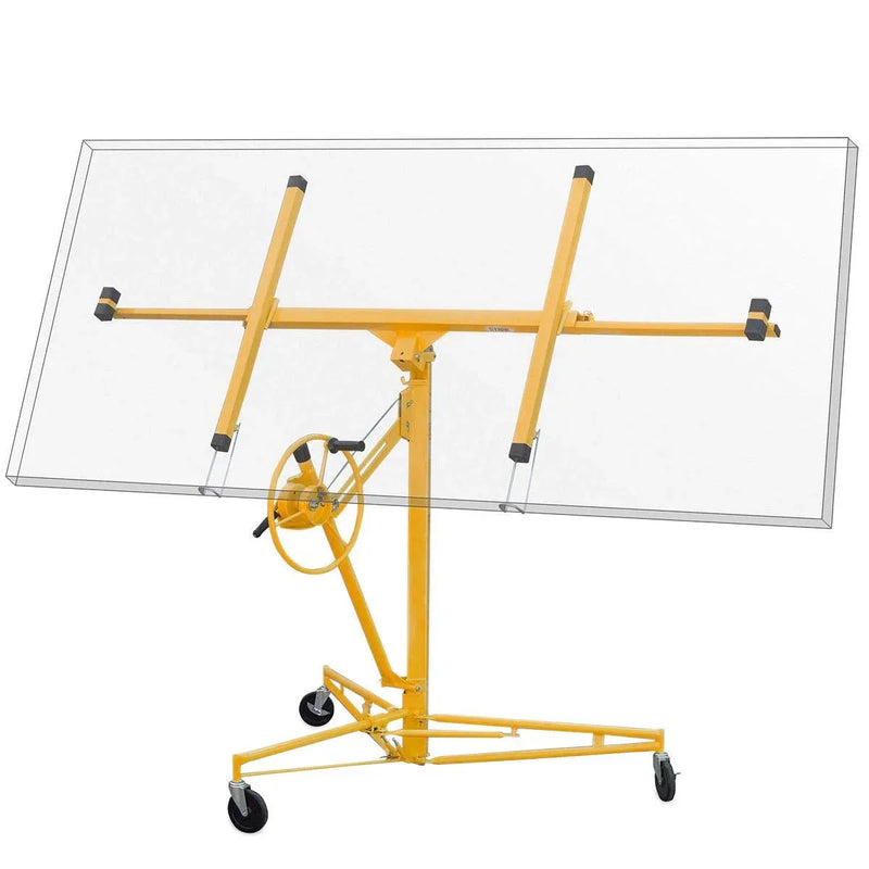 Drywall Lift 11' Yellow Rolling Sheetrock Panel Hoist Jack S4