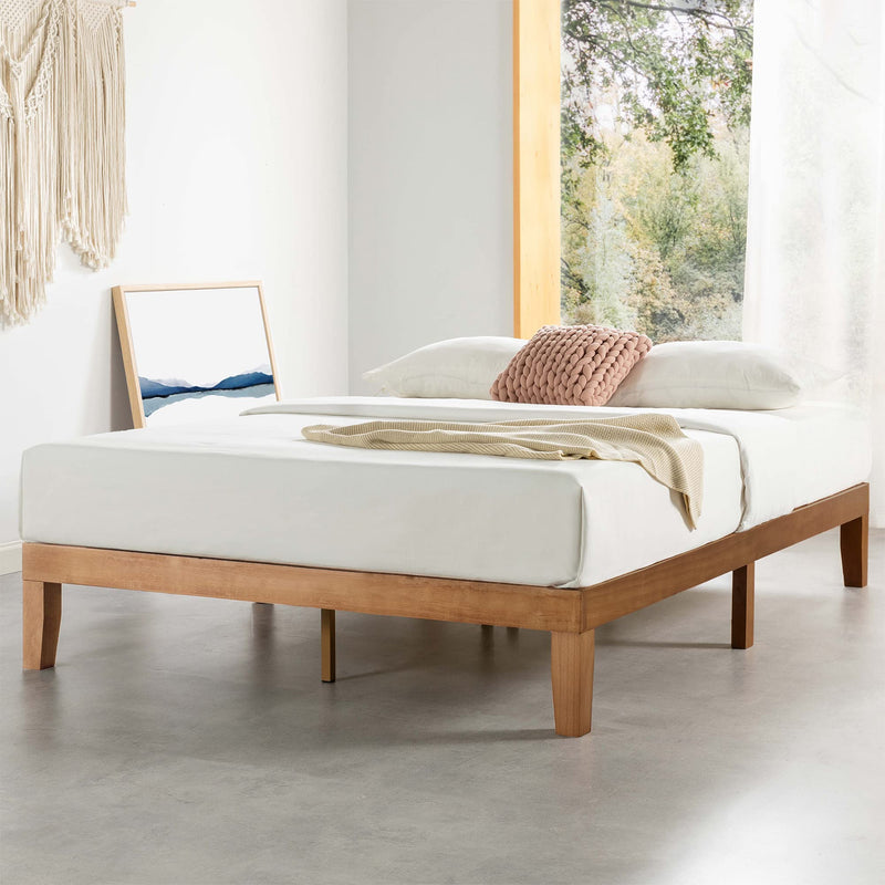 Mellow 12 Inch Solid Wood Platform Bed with Wooden Slats R5
