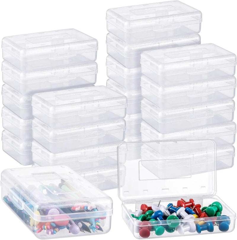 100-piece set. Large-capacity transparent pencil case. Large-capacity hard plastic crayon case. Large-capacity classroom storage box. Suitable for both boys and girls (in various colors) T2