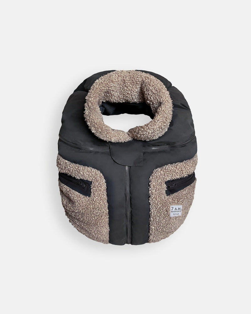 7AM Enfant Car Seat Cocoon - Black - Applique Oatmeal Q9