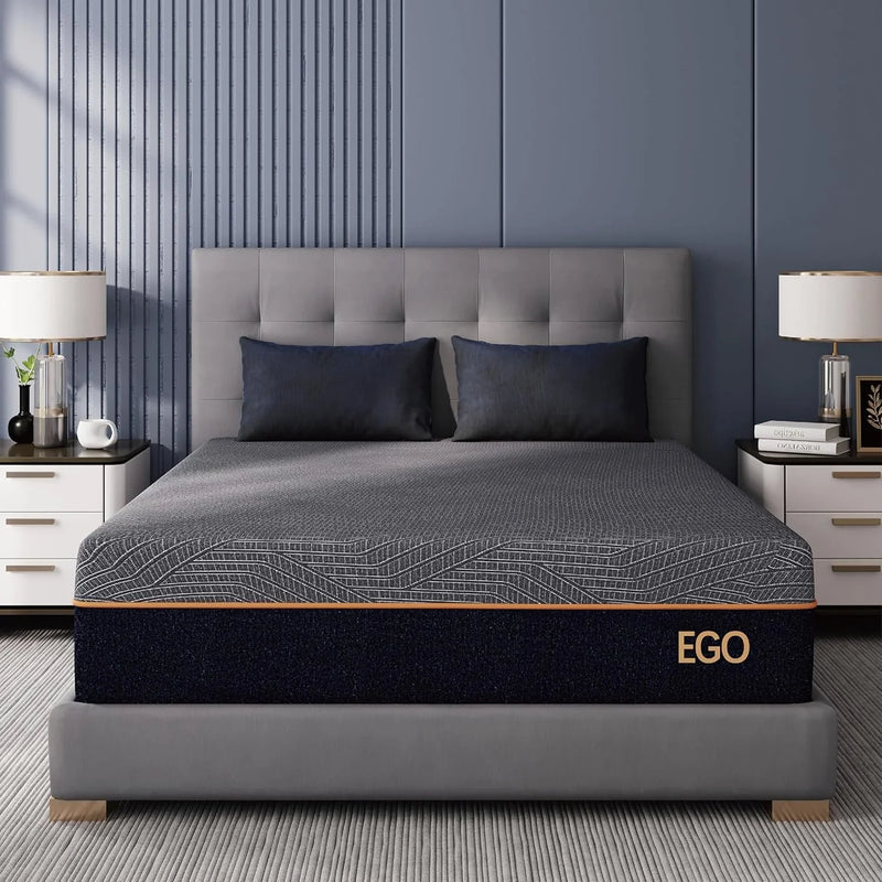 S14 Inch King Size Memory Foam Mattress for Back Pain, Cooling Gel Mattress Bed in a Box, Made in USA, CertiPUR-US Certified, Therapeutic Medium Mattress, 76x80x14 Black J3