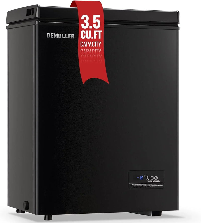 Chest Freezer 5.0Cubic Feet Deep Freezer Freestanding Freezers with 2 Removable Stainless Steel Basket, Mini Freezer Top Open Door Compact Freezer with Electronic Control 41℉ to -15℉BLACK Y3
