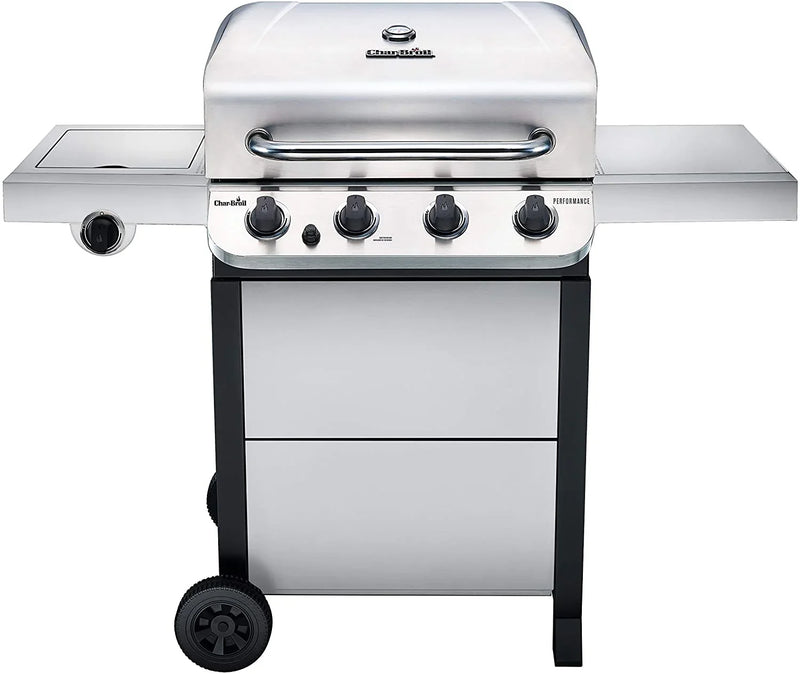 Char-Broil 463377319 Performance 4-Burner Cart Style Liquid Propane Gas Grill, Stainless Steel G7