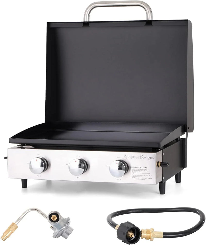 Burner Gas grill with side burner and enameled cast iron grille 42,000BTU outdoor cooking stainless steel propane grill Garden grill X8